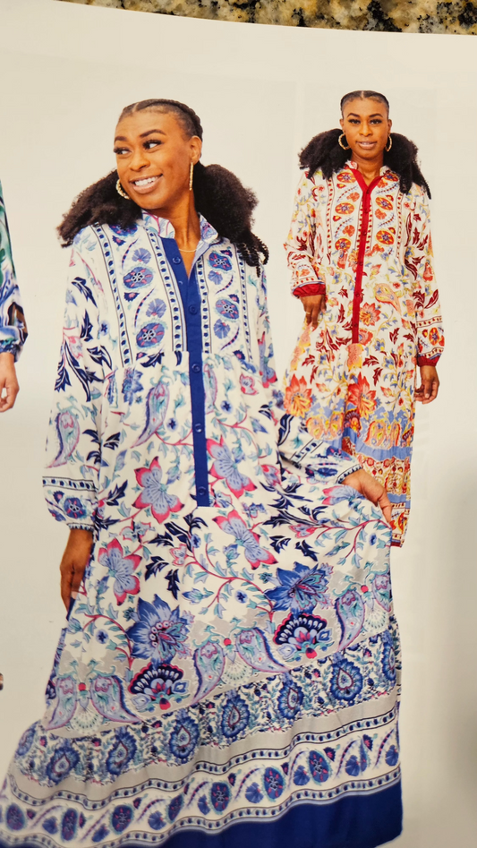 6.9.25 Dress Gipci print button down up to 2x