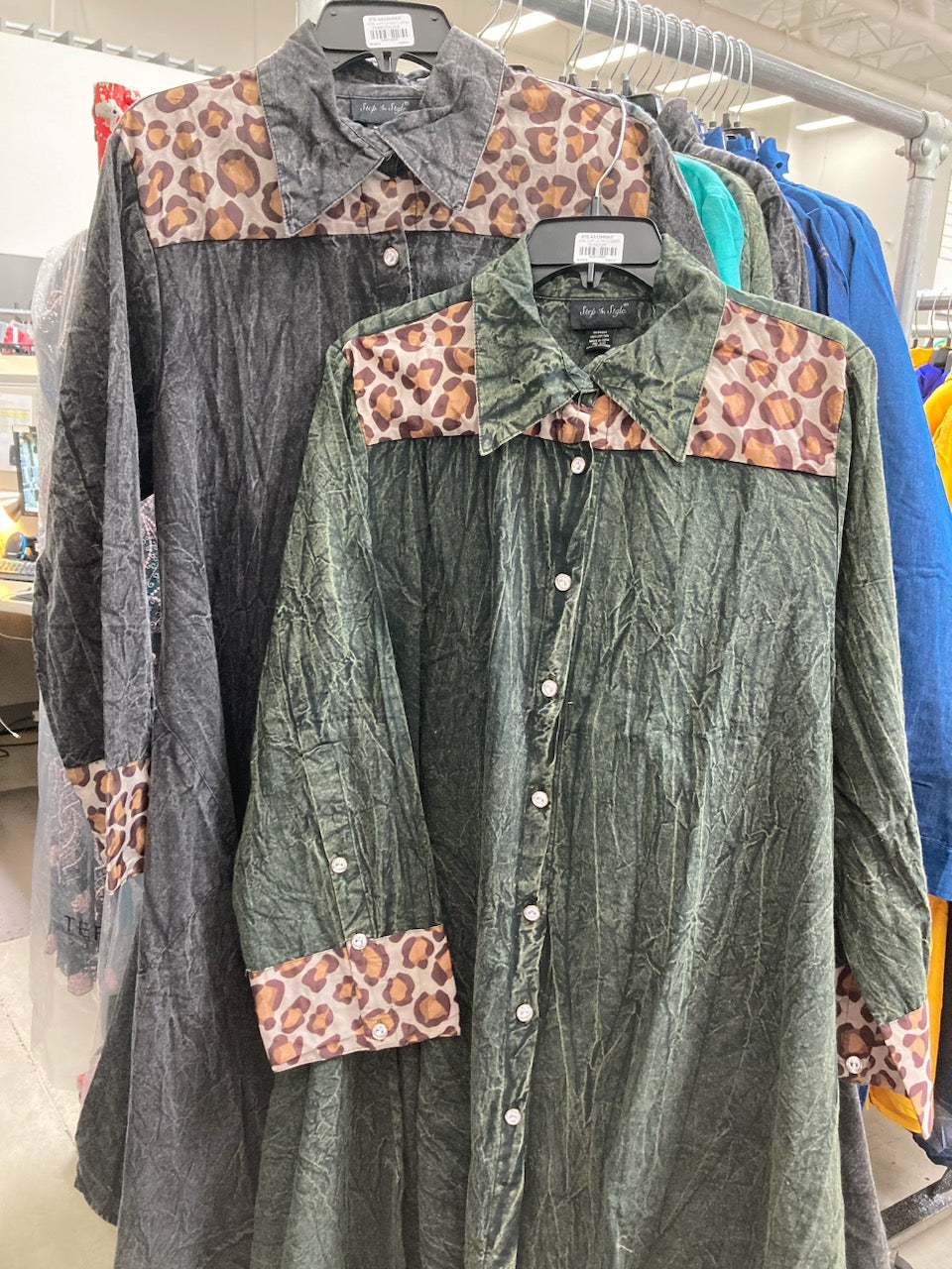 10.6.25 Dress Denim w animal print lady on back fit up to 2x