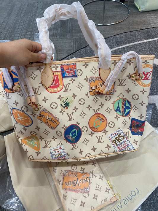 10.27.25 Purse L canvas baggage tag neverfull tote