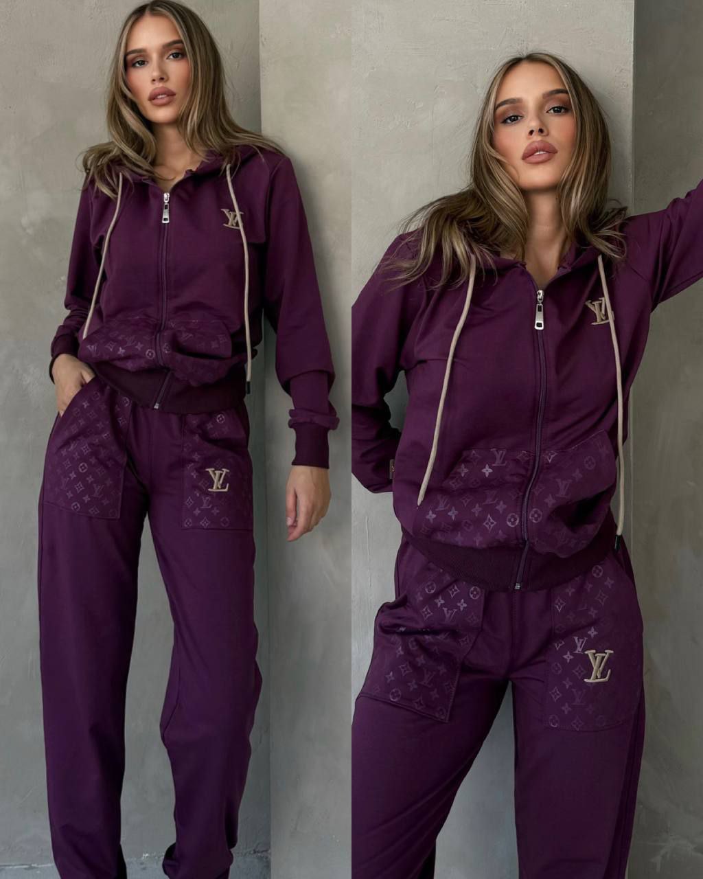 1.12.26 Jogger set L wine color 2pc set