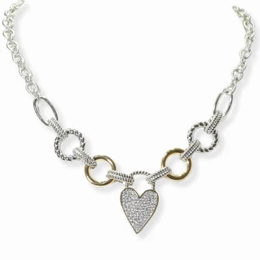 8.27.25 Necklace 14K GOLD PLATED, HEART CUBIC ZIRCONIA