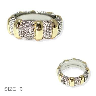 10.29.25 Ring PAVE CUBIC ZIRCONIA ACCENT DESIGNER INSPIRED BAND RING sz10