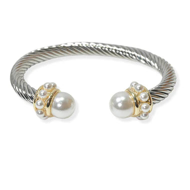 6.9.25 Bracelet silver twist w pearl head