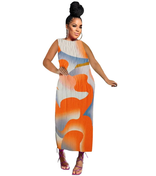 6.5.25 Dress MIR accordian abstract slip dress up to 2x