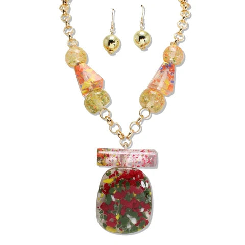 7.28.26 Necklace vibrant confetti statement necklace