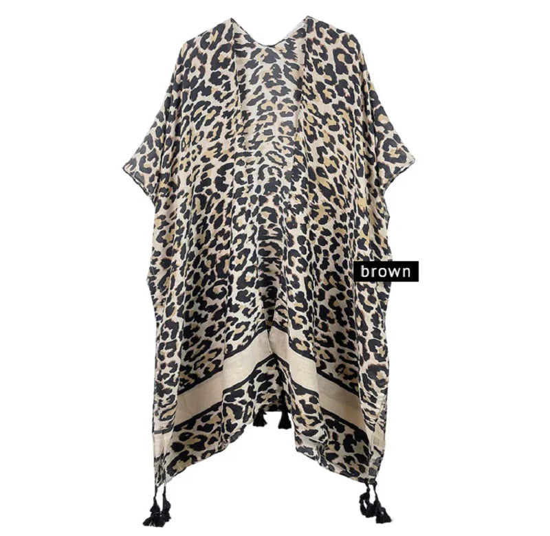 8.6.25 Duster Tan/brown cheetahprint OS