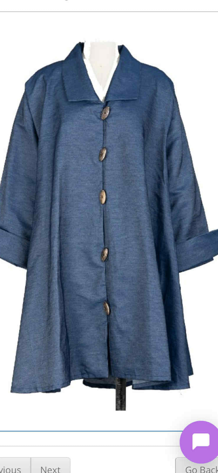 11.2.25 Coat dress ruffled tier sleeve wooden button up to 2x