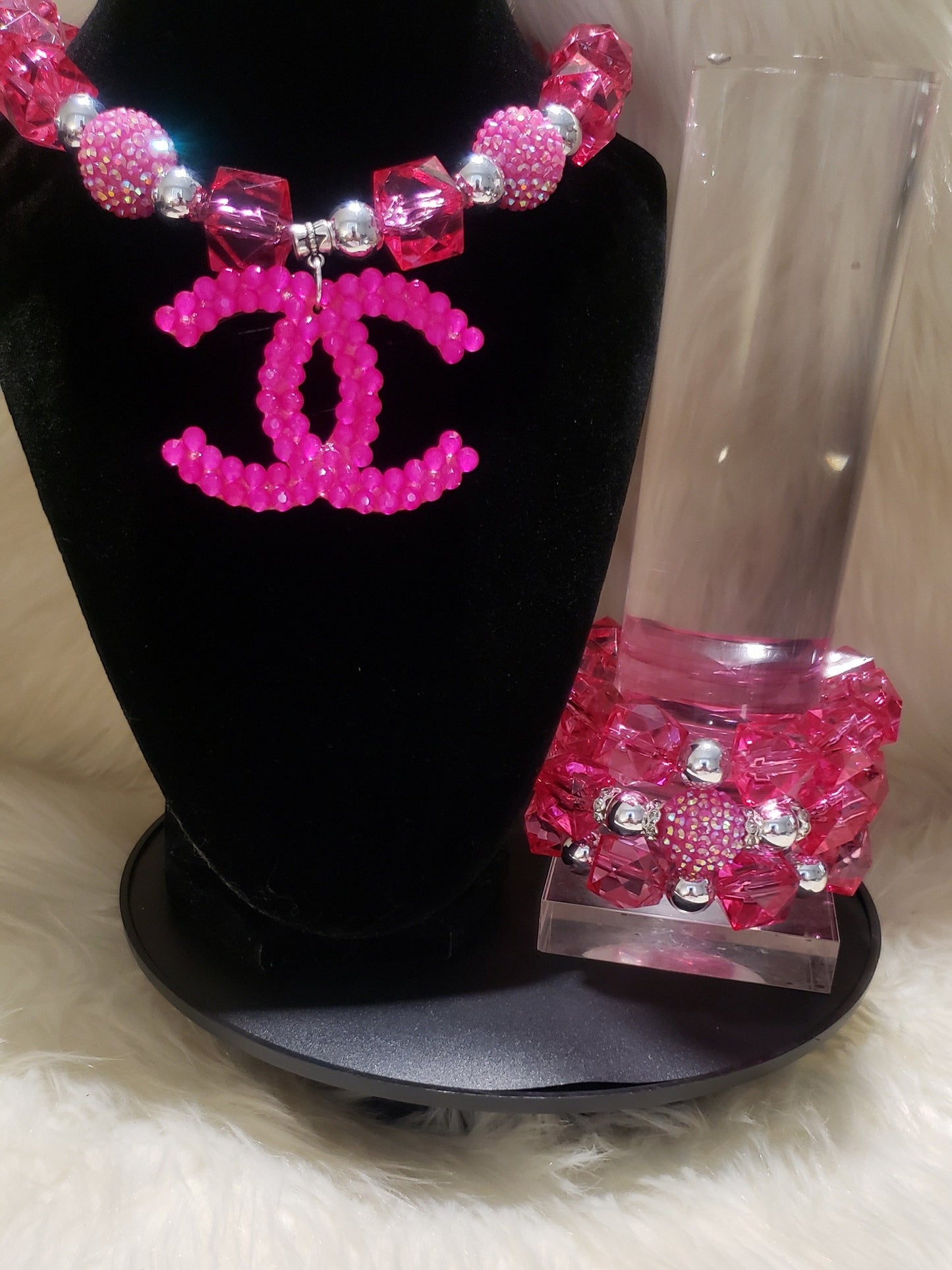 10.6.25 Fashion Necklace and thick stack bracelet set