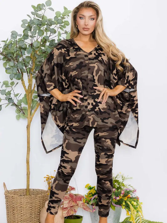 5.27.25 Pant set camo flowy w/ leggings