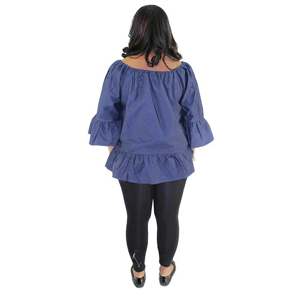 1.30.26 Blouse denim off shoulder up to 3x
