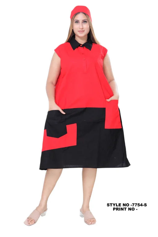 4.23.25 Dress colorblock sleeves w pocket fit up to 2x
