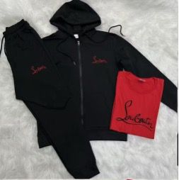 9.21.25 Joggerset CL black w hoodie zip up and tshirt