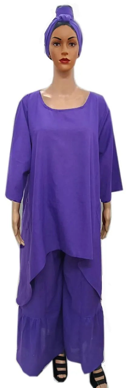 8.8.25 Pant set 2pc solid pant set linen fits up to 2x