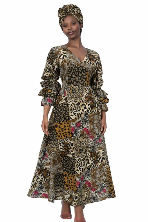 6.17.26 Dress mixed animal print up to 2x