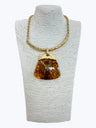 6.9.26 Necklace Acrylic w pendent gold trim