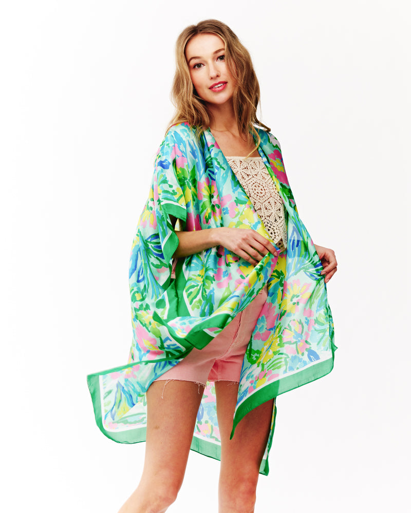 9.3.26 Duster Silky floral pattern w borders OSFM