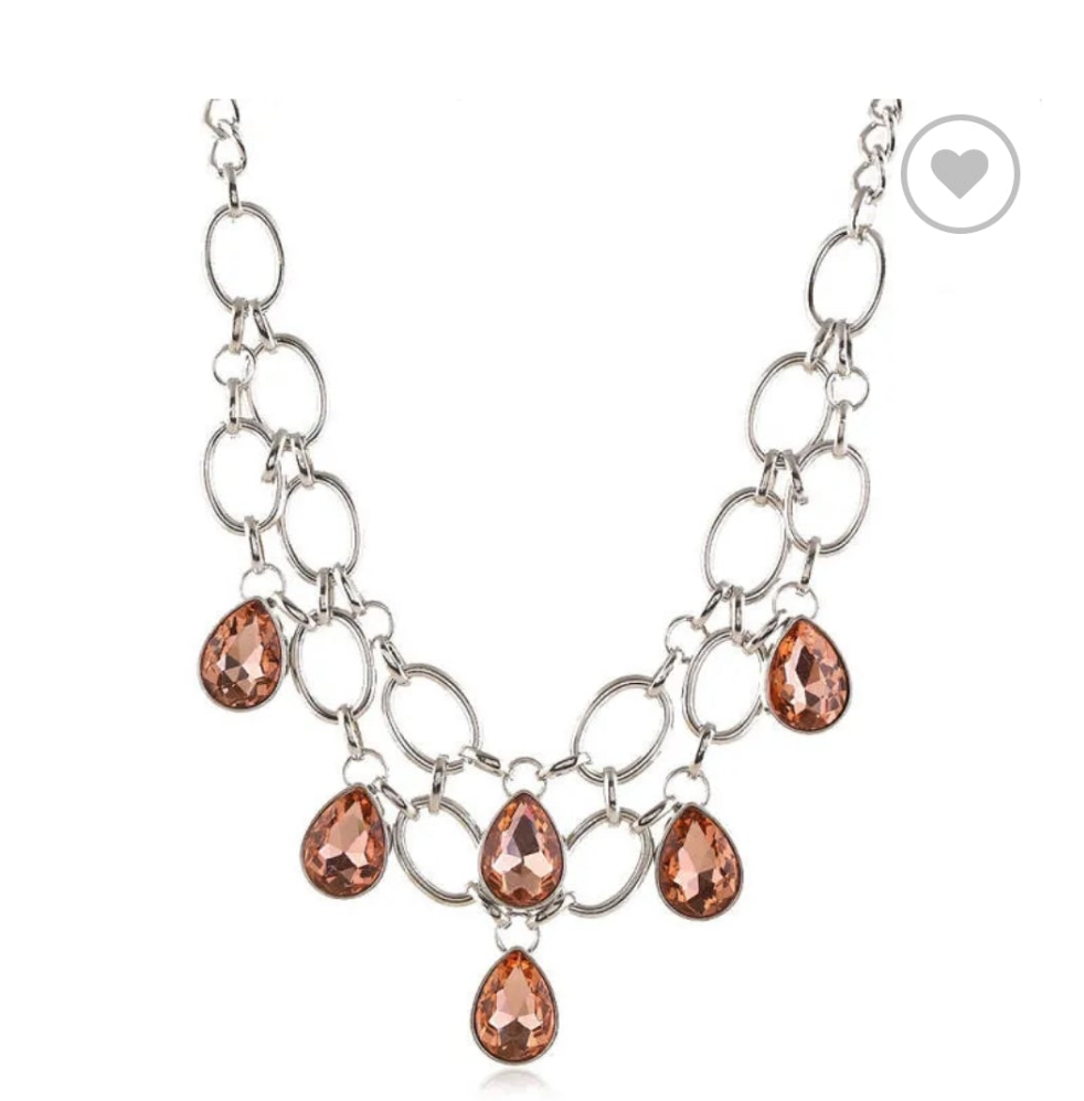 4.18.25 Necklace tear drop silver cluster