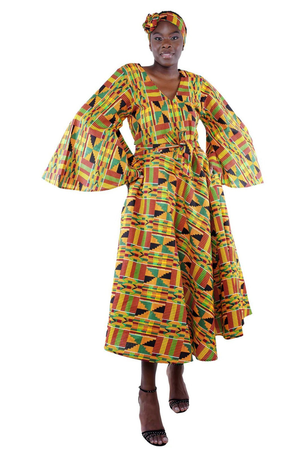 2.11.25 Dress African colorful wrap tribal print maxi dress up 2x