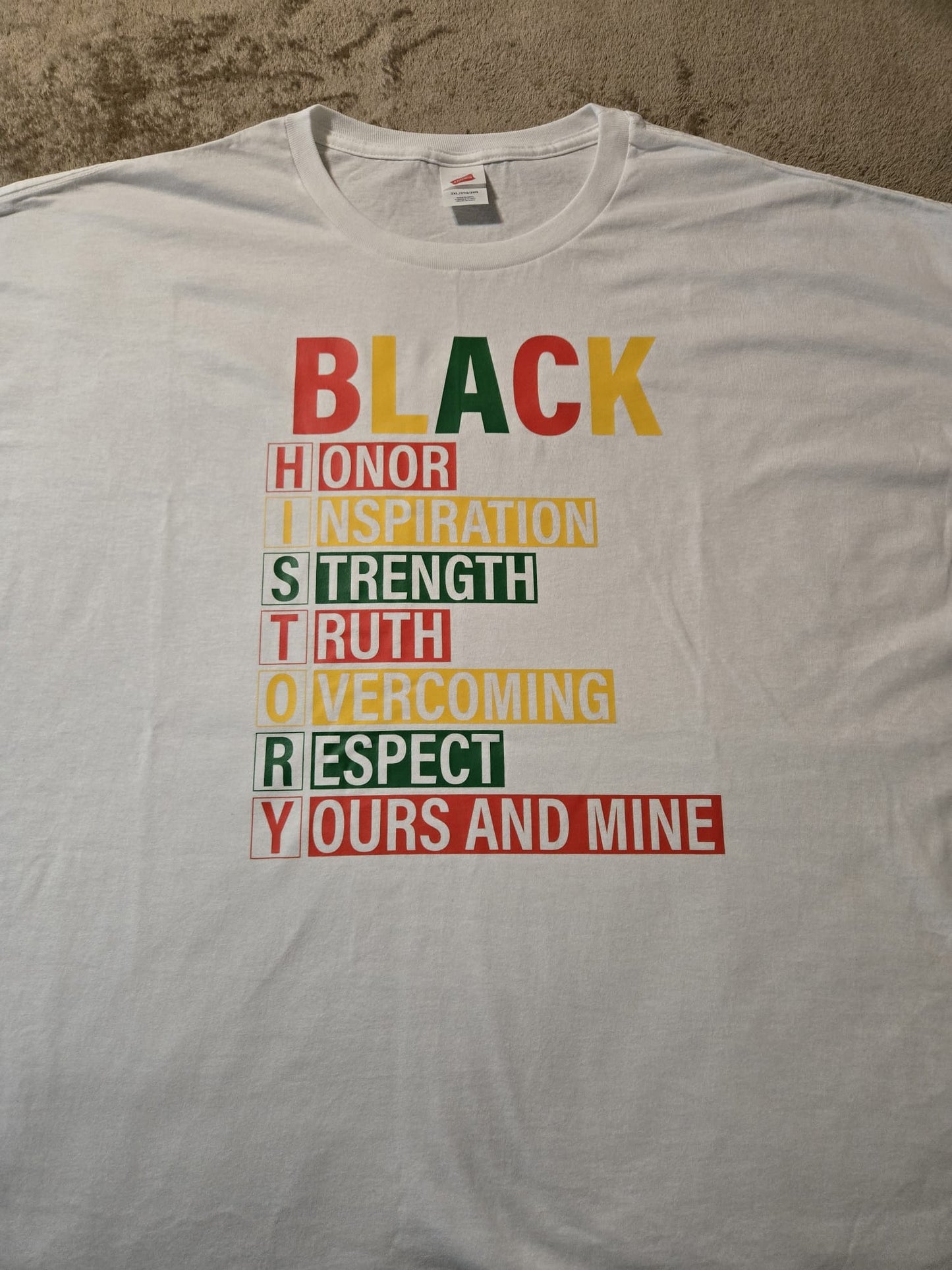 2.17.25 Tshirt Black  history definition white 3x