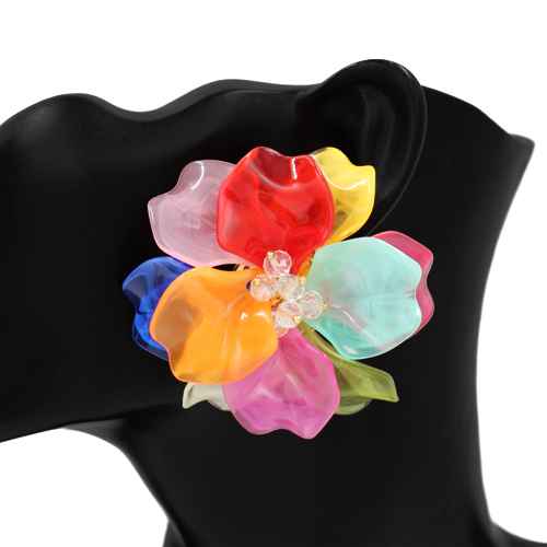 7.13.26 Earring multi colored flower