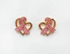 10.2.25 Earrings ring heart w pink ribbons