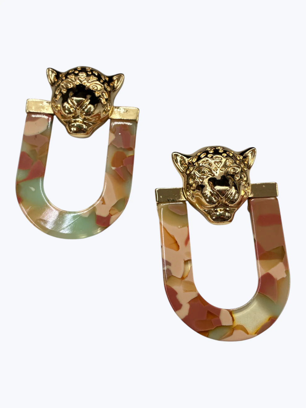 7.13.26 Earring Leopard head u shaped