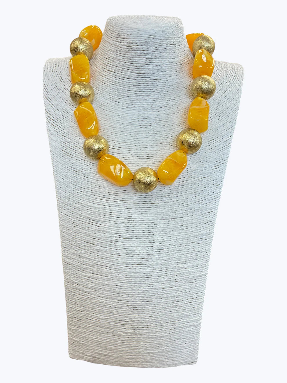 7.13.26 Necklace thick bead mix w gold