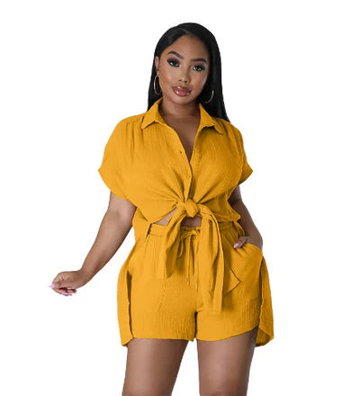 8.22.25 ShortSet Dawlface 2pc set button up sz 2X