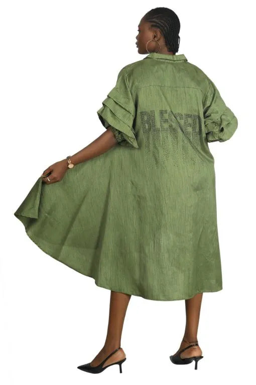 7.22.26 Dress Hi/low Blessed bling on back