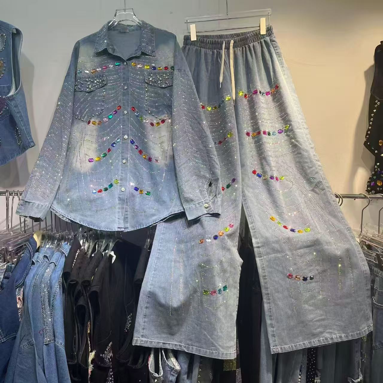 10.20.25 Pants set Bedazzle pants set L/xl