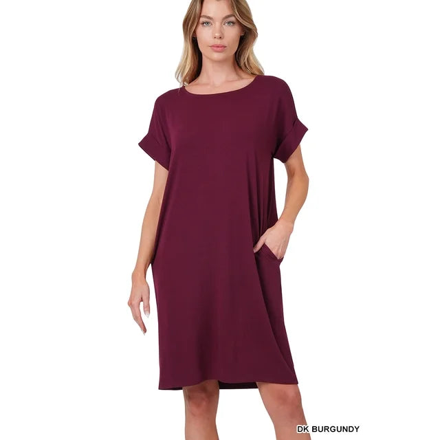 7.22.26 Dress Zenana cabarnet shirt dress
