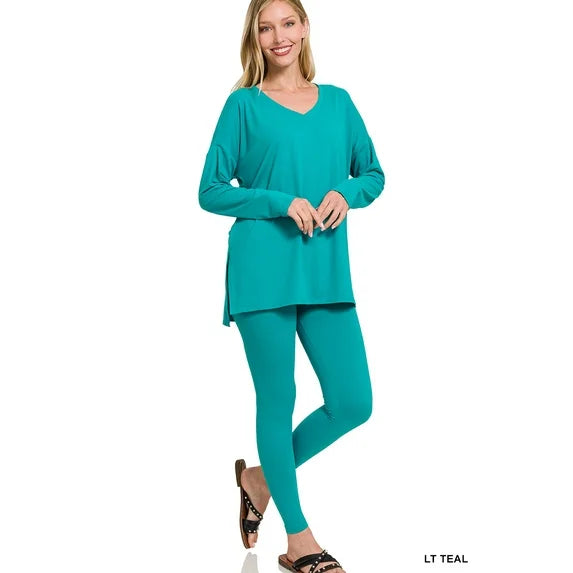 10.14.25 Legging set Zenana 2pc turquoise set