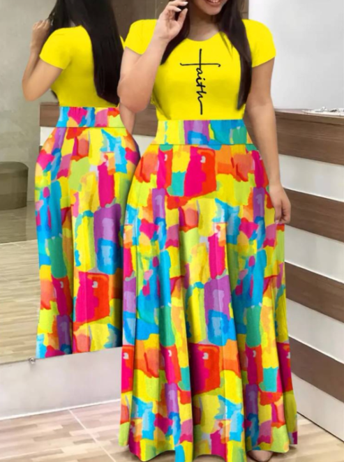 6.4.24 Skirt Set MIR yellow faith skirt colorful