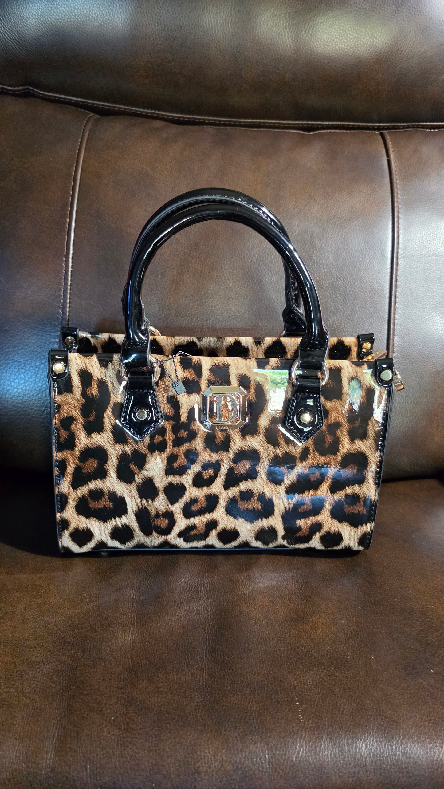8.20.26 Purse cheetah print glossy small tote
