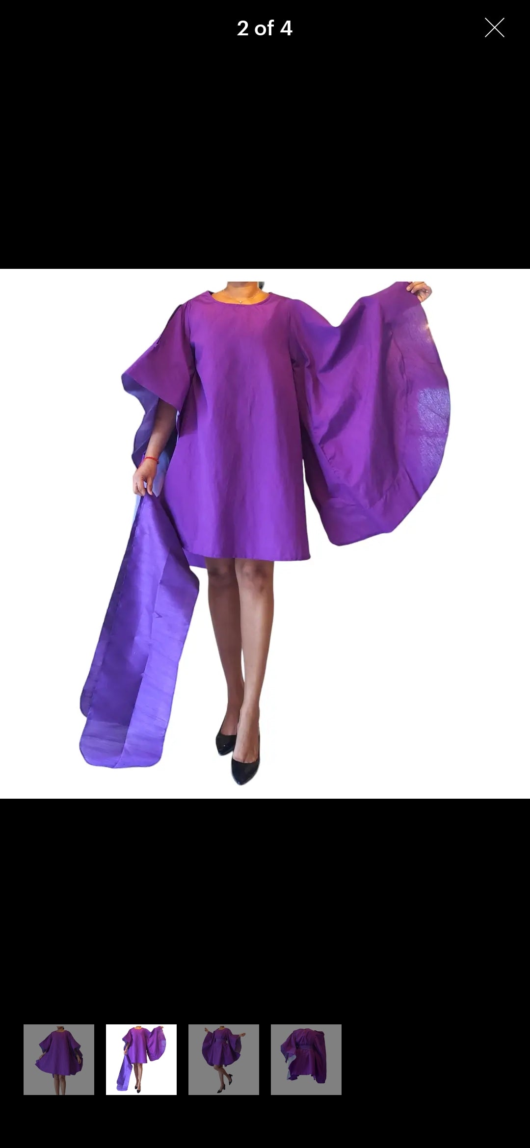 1.12.26 Dress purple Faux silk wing poncho dress up to 1x