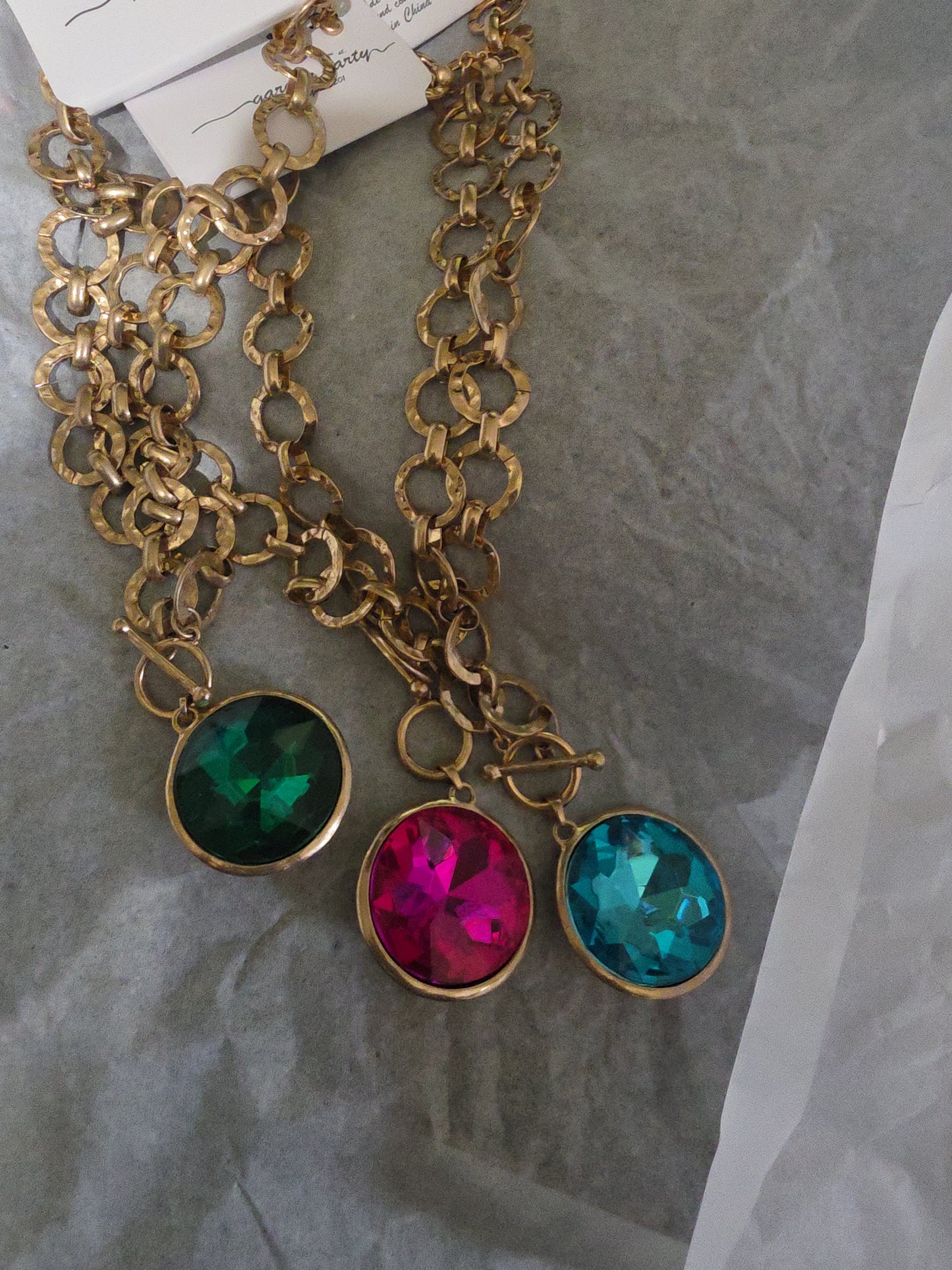 8.27.26 Necklace rhinestone colored matte necklace