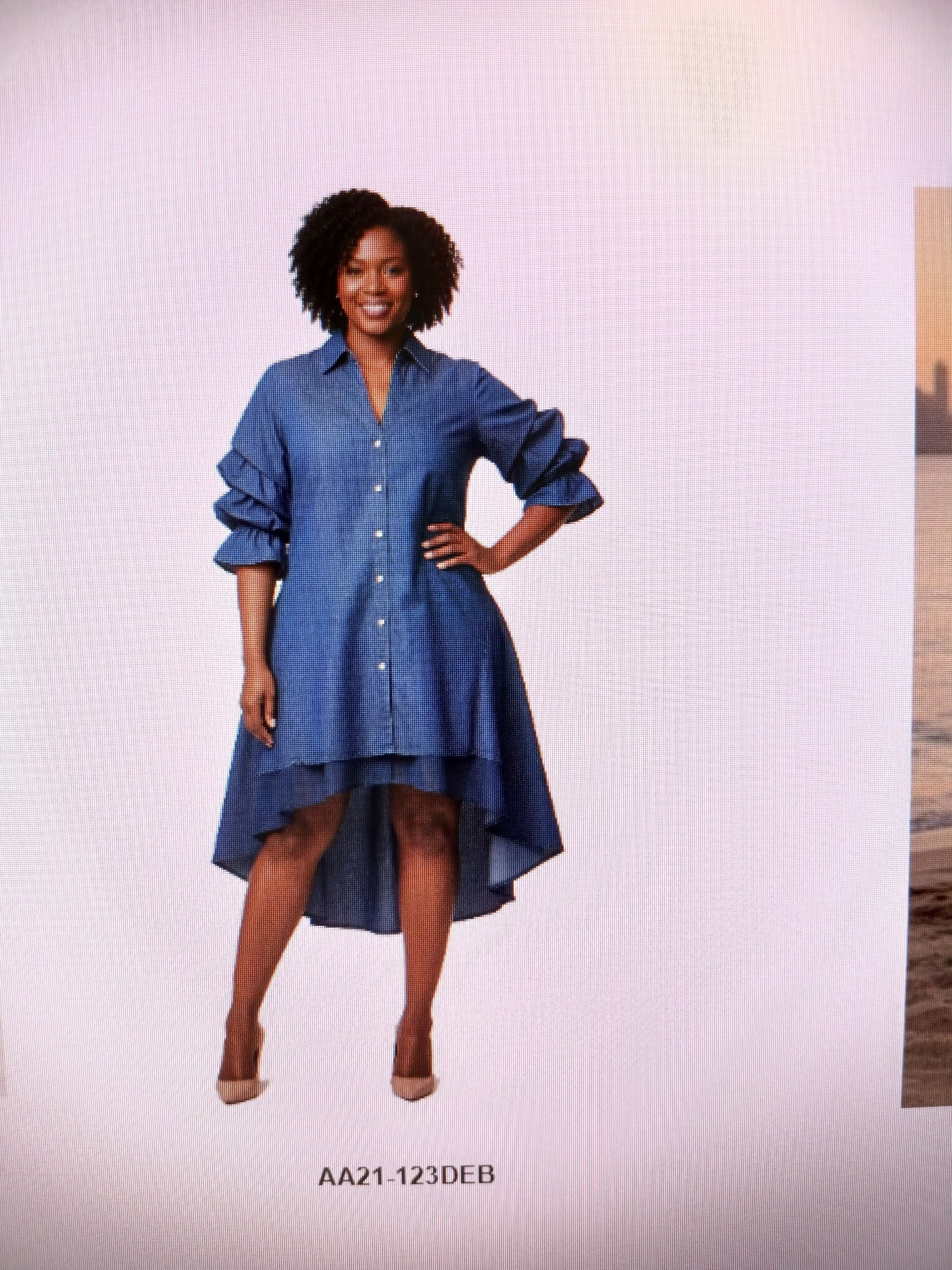 7.11.26 Dress denim button up high low