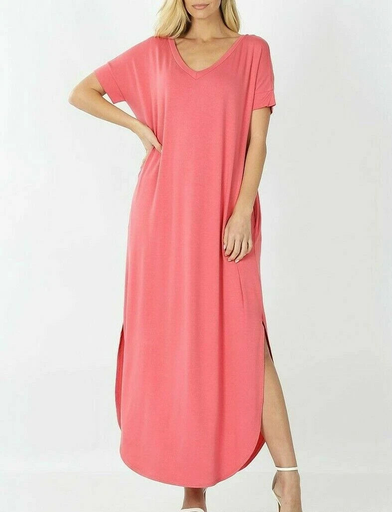 9.16.25 Dress zenana salmon pink maxi plus
