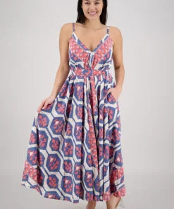 7.6.25 Dress Shante summer sundress w/ gold etching up to 3x