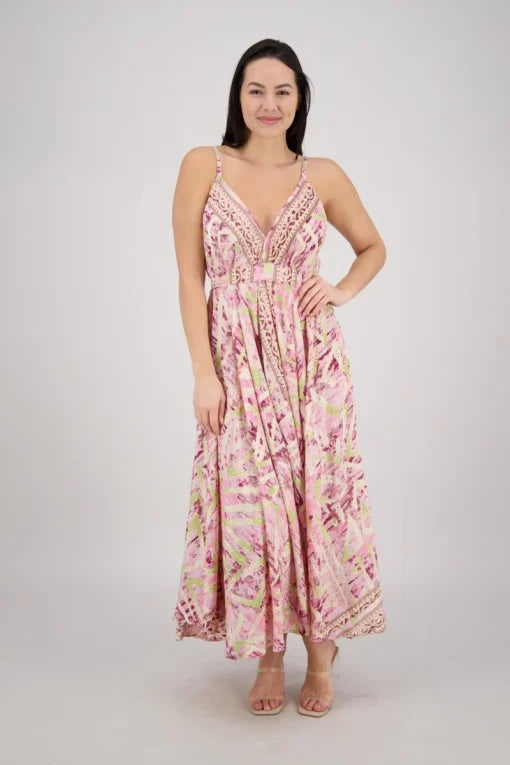 7.6.25 Dress Shante summer sundress w/ gold etching up to 3x