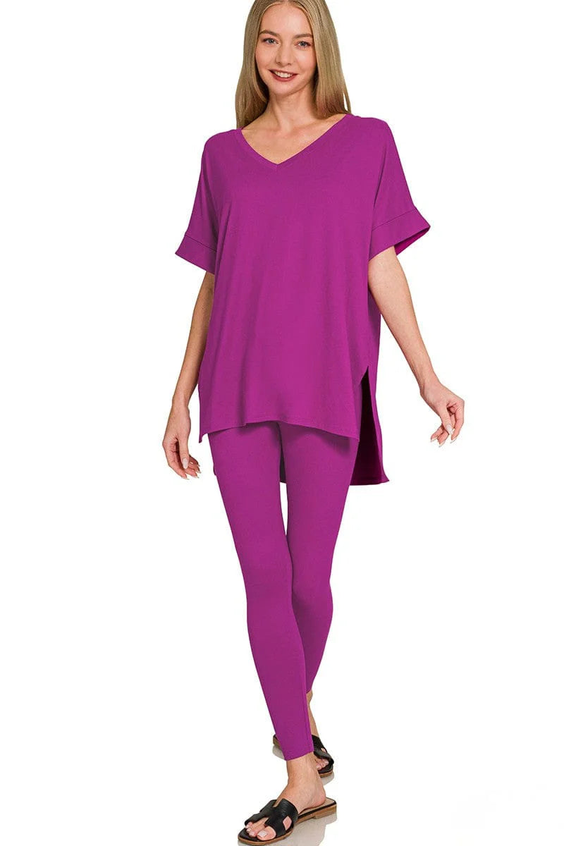 7.22.26 Legging set Zenana fuscia two piece set