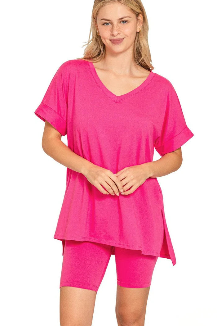 5.29.26 Shortset zenana Fuscia 2pc set