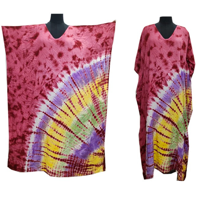 8.28.25 Kaftan Shanta cotton tye dye colorful blend OS up to 3x