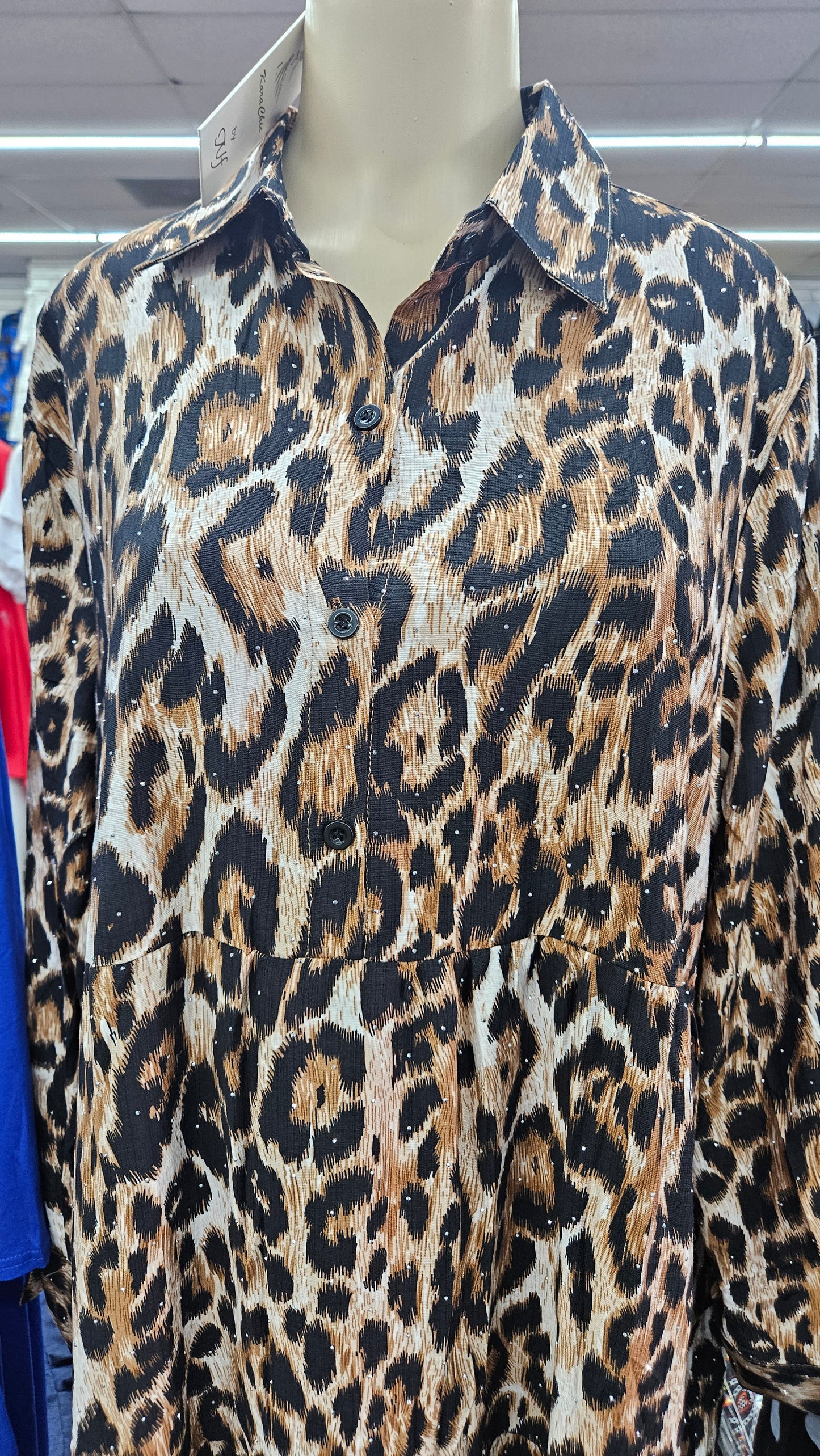 11.2.25 Dress Shanta animal print maxi w rhinestone up to 2x