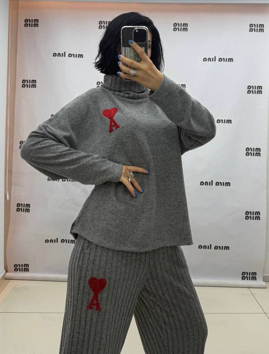 11.7.25 Pants set Gray sweater 2pc pants set