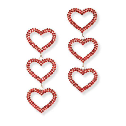 1.22.26 Earring triiple heart rhinestone