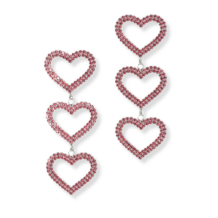 1.22.26 Earring triiple heart rhinestone