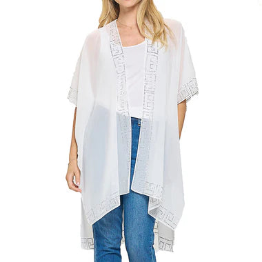 6.20.25 Duster sheer w rhinestone trim designer
