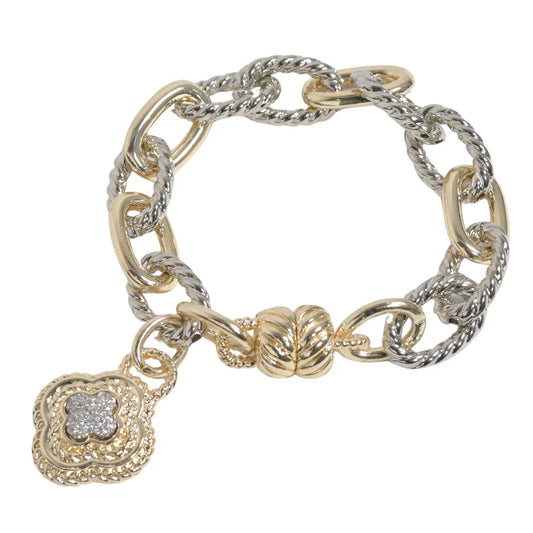5.5.25 Necklace set 14K GOLD PLATED, CLOVER  aCCENT CHARM  bracelet earringsbracelet