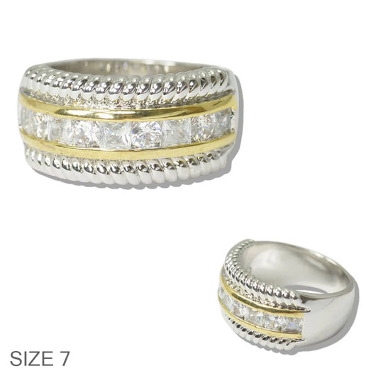 6.3.26 Ring gold band w cub z mid sz 7
